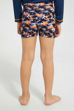 تنزيل الصورة على معرض الصور، Redtag-Orange-Print-Swimtrunk-Swim-Shorts-Boys-2 to 8 Years
