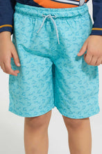 تنزيل الصورة على معرض الصور، Redtag-Blue-Shark-Swimshort-Swim-Shorts-Boys-2 to 8 Years
