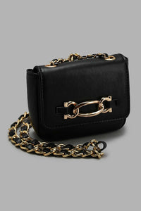 Redtag-Black-Belt-Bag-With-Hardware-Cross-Body-Bags-Women-