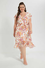 تنزيل الصورة على معرض الصور، Redtag-Multicolour-Floral-High-Low-Dress-Dresses-Women&#39;s-
