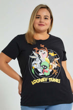 Load image into Gallery viewer, Redtag-Black-Looney-Tunes-Character-T-Shirt-Colour:Black,-Filter:Plus-Size,-LDP-T-Shirts,-New-In,-New-In-LDP,-Non-Sale,-S22B,-Section:Women,-TBL-Women&#39;s-
