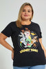 Redtag-Black-Looney-Tunes-Character-T-Shirt-Colour:Black,-Filter:Plus-Size,-LDP-T-Shirts,-New-In,-New-In-LDP,-Non-Sale,-S22B,-Section:Women,-TBL-Women's-