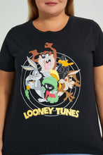 Load image into Gallery viewer, Redtag-Black-Looney-Tunes-Character-T-Shirt-Colour:Black,-Filter:Plus-Size,-LDP-T-Shirts,-New-In,-New-In-LDP,-Non-Sale,-S22B,-Section:Women,-TBL-Women&#39;s-
