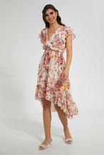 Load image into Gallery viewer, White Floral High-Low Dress
