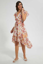 Load image into Gallery viewer, White Floral High-Low Dress
