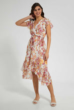 Load image into Gallery viewer, White Floral High-Low Dress
