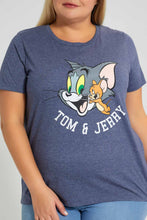 Load image into Gallery viewer, Redtag-Navy-Tom-And-Jerry-Character-T-Shirt-Colour:Navy,-Filter:Plus-Size,-LDP-T-Shirts,-New-In,-New-In-LDP,-Non-Sale,-S22B,-Section:Women,-TBL-Women&#39;s-
