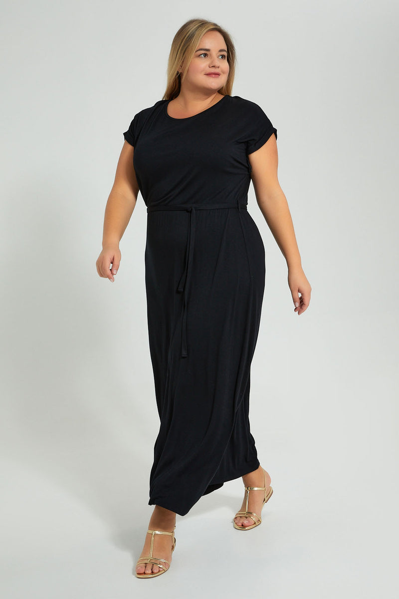 Redtag-Black-Plain-Maxi-Dress-Colour:Black,-Filter:Plus-Size,-LDP-Blouses,-New-In,-New-In-LDP,-Non-Sale,-S22B,-Section:Women-Women's-