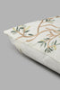 Redtag-Ivory/Green-Leaf-Embroidery-Cushion-0,-Colour:Ivory,-Filter:Home-Bedroom,-HMW-BED-Cushions,-New-In,-New-In-HMW-BED,-Non-Sale,-S22B,-Section:Homewares-Home-Bedroom-