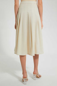 Redtag-Cream-Flared-Skirts-Skirts-Women's-