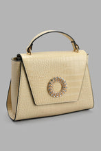 Load image into Gallery viewer, Redtag-Beige-Croc-Textured-Day-Bag-Day-Bags-Women-
