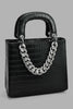 Redtag-Black-Croc-Textured-Day-Bag-Day-Bags-Women-