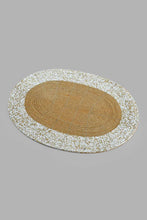 Load image into Gallery viewer, Redtag-Gold/White-Oval-Beaded-Placemat-Placemats-Home-Dining-
