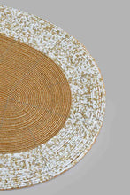 Load image into Gallery viewer, Redtag-Gold/White-Oval-Beaded-Placemat-Placemats-Home-Dining-
