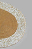 Redtag-Gold/White-Oval-Beaded-Placemat-Placemats-Home-Dining-