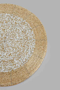 Redtag-Gold-Round-Beaded-Placemat-Placemats-Home-Dining-