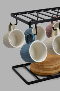 Redtag-Assorted-Tea-Cup-With-Coaster-And-Metal-Stand-(13-Piece)-Espresso-Sets-Home-Dining-