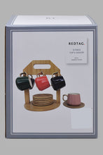 Load image into Gallery viewer, Redtag-Assorted-Tea-Cup-With-Wooden-Coaster-And-Stand-(13-Piece)-Espresso-Sets-Home-Dining-

