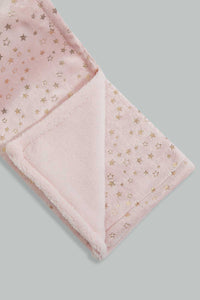 Redtag-Pink-Sherpa-Blanket-With-Baby-Pillow-Baby-Blankets-Baby-0 to 12 Months