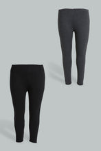 Load image into Gallery viewer, Redtag-Assorted-Pack-Of-2-Legging--Crop-X-Long-Colour:Assorted,-Filter:Plus-Size,-LDP-Leggings,-New-In,-New-In-LDP,-Non-Sale,-S22B,-Section:Women-Women&#39;s-
