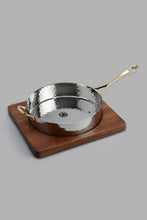 Load image into Gallery viewer, Redtag-Silver-Hammered-Bowl-With-Gold-Brass-Handles-With-Wooden-Base-Category:Bowls,-Colour:Silver,-Filter:Home-Dining,-HMW-DIN-Sew-Serveware,-New-In,-New-In-HMW-DIN,-Non-Sale,-PERIGOLD,-S22C,-Section:Homewares-Home-Dining-
