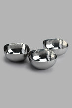 Load image into Gallery viewer, Redtag-Silver-Hammered-Bowl-Set-With-Wooden-Base-Category:Bowls,-Colour:Silver,-Filter:Home-Dining,-HMW-DIN-Sew-Serveware,-New-In,-New-In-HMW-DIN,-Non-Sale,-PERIGOLD,-S22C,-Section:Homewares-Home-Dining-
