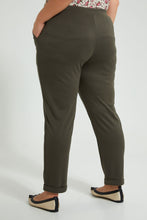 تنزيل الصورة على معرض الصور، Redtag-Olive-Tapered-Leg-Turn-Up-Trouser-Colour:Olive,-Filter:Plus-Size,-LDP-Trousers,-New-In,-New-In-LDP,-Non-Sale,-S22B,-Section:Women-Women&#39;s-
