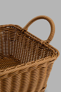 Redtag-Brown-Square-Woven-Basket-With-Handles-Category:Kitchen-Baskets,-Colour:Brown,-Filter:Home-Dining,-HMW-DIN-Kis-Kitchen-Accessories,-New-In,-New-In-HMW-DIN,-Non-Sale,-S22C,-Section:Homewares-Home-Dining-