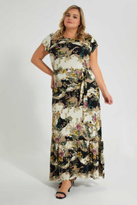 Redtag-All-Over-Printed-Maxi-Dress-With-Belt-Colour:Assorted,-Filter:Plus-Size,-LDP-Dresses,-New-In,-New-In-LDP,-Non-Sale,-S22B,-Section:Women-Women's-