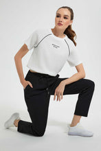 تنزيل الصورة على معرض الصور، Redtag-White-T-Shirt-With-Waist-Detail-Graphic-T-Shirts-Women&#39;s-
