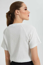 تنزيل الصورة على معرض الصور، Redtag-White-T-Shirt-With-Waist-Detail-Graphic-T-Shirts-Women&#39;s-
