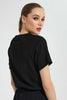 Redtag-Black--T-Shirt-With-Waist-Detail-Graphic-T-Shirts-Women's-