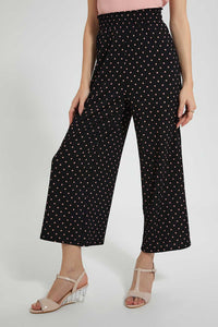 Redtag-Black-Polka-Dots-Pant-Casual-Shorts-Women's-