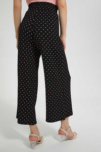 Redtag-Black-Polka-Dots-Pant-Casual-Shorts-Women's-