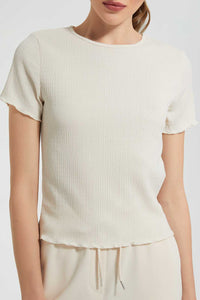 Redtag-Beige-Textured-Top-Tops-Women's-