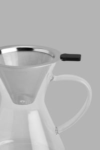 Redtag-Clear-Glass-Coffee-Pot-With-Stainless-Steel-Infuser-Category:Tea-Pots,-Colour:White,-Filter:Home-Dining,-HMW-DIN-Crc-Crockery,-New-In,-New-In-HMW-DIN,-Non-Sale,-S22B,-Section:Homewares-Home-Dining-