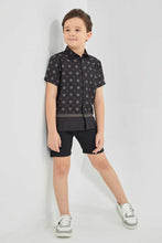 Load image into Gallery viewer, Redtag-Black-SaT-Shirtn-Short-Sleeve-Shirt-Casual-Shirts-Boys-2 to 8 Years
