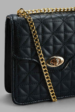 تنزيل الصورة على معرض الصور، Redtag-Black-Quilted-Cross-Body-Bag-Cross-Body-Bags-Girls-
