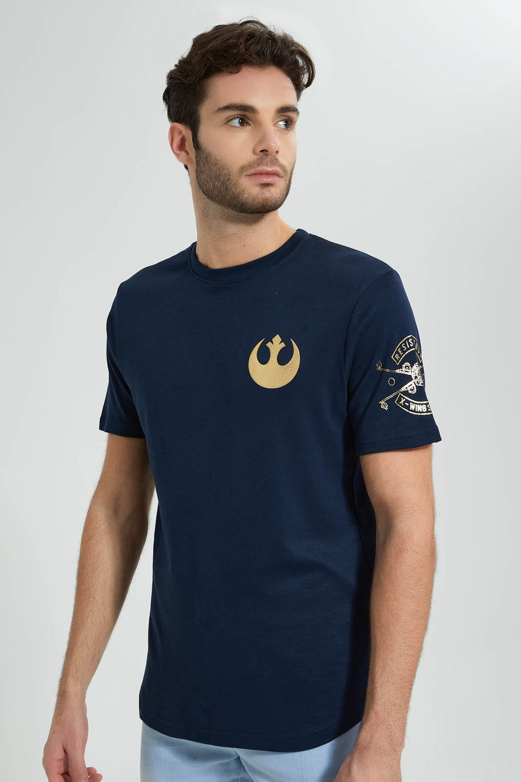 Redtag-Navy-Starwar-Crew-Neck-T-Shirt-Colour:Navy,-Filter:Men's-Clothing,-Men-T-Shirts,-New-In,-New-In-Men,-Non-Sale,-S22B,-Section:Men-Men's-