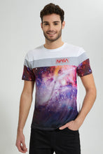 Load image into Gallery viewer, Redtag-White-Nasa-Crew-Neck-T-Shirt-Colour:White,-Filter:Men&#39;s-Clothing,-Men-T-Shirts,-New-In,-New-In-Men,-Non-Sale,-S22B,-Section:Men-Men&#39;s-
