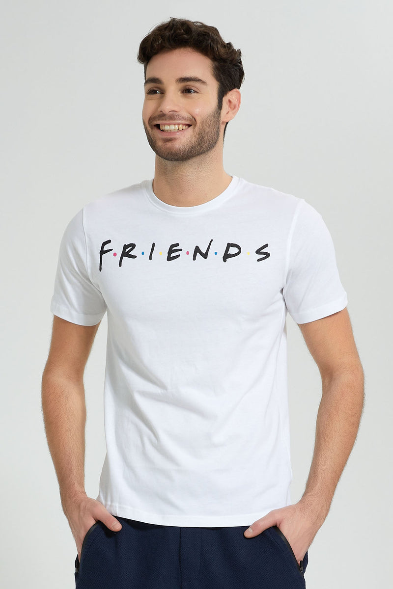 Redtag-White-Friends-Crew-Neck-T-Shirt-Colour:White,-Filter:Men's-Clothing,-Men-T-Shirts,-New-In,-New-In-Men,-Non-Sale,-S22B,-Section:Men-Men's-