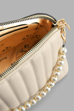 Load image into Gallery viewer, Redtag-Beige-Pearl-Embellished-Cross-Body-Bag-Cross-Body-Bags-Women-
