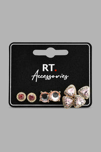 Redtag-Gold-Earrings-Set-(4-Piece)-Colour:Gold,-Filter:Women's-Accessories,-New-In,-New-In-Women-ACC,-Non-Sale,-S22A,-Women-Jewellery-Women-
