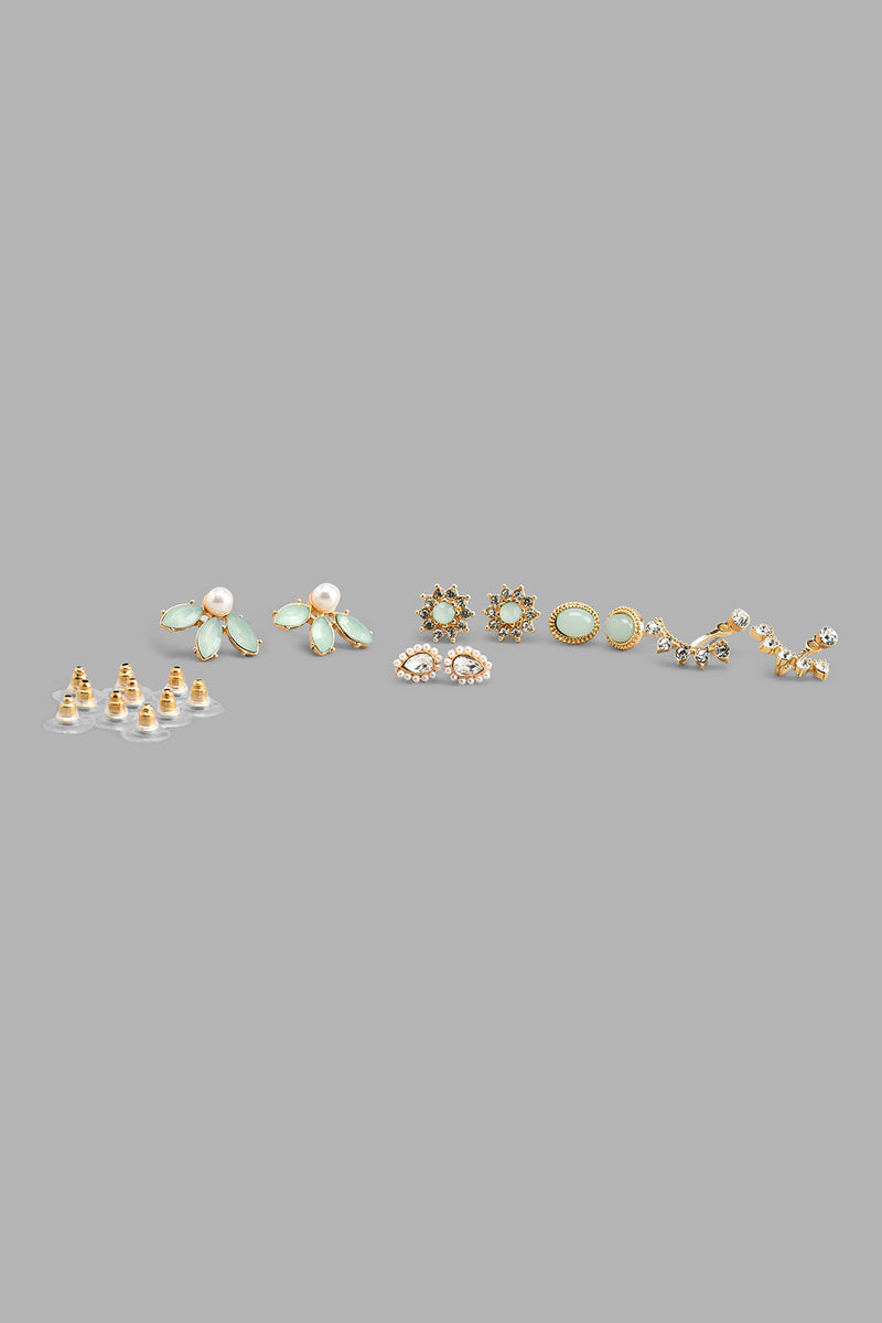 Redtag-Gold-Earrings-Set-(5-Piece)-Colour:Gold,-Filter:Women's-Accessories,-New-In,-New-In-Women-ACC,-Non-Sale,-S22A,-Women-Jewellery-Women-