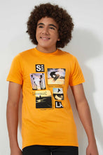 Load image into Gallery viewer, Redtag-Orange-Puff-&amp;-Digital-Print-T-Shirt-All-Over-Prints-Senior-Boys-9 to 14 Years
