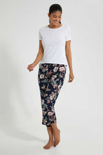 تنزيل الصورة على معرض الصور، Redtag-Navy-Floral-Printed-Pyjama-Bottom-Pyjama-Bottoms-Women&#39;s-
