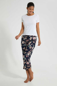 Redtag-Navy-Floral-Printed-Pyjama-Bottom-Pyjama-Bottoms-Women's-