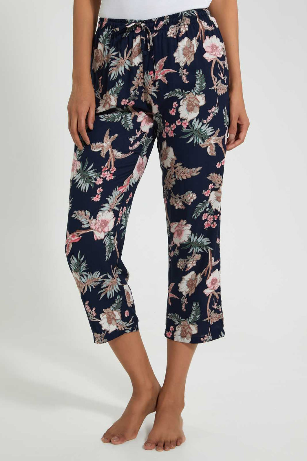 Redtag-Navy-Floral-Printed-Pyjama-Bottom-Pyjama-Bottoms-Women's-