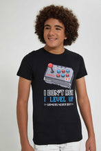 Load image into Gallery viewer, Redtag-Black-Level-Up-T-Shirt-Graphic-T-Shirts-Senior-Boys-9 to 14 Years
