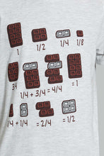 Load image into Gallery viewer, Redtag-Ecru-Chocolate-Fraction-T-Shirt-All-Over-Prints-Senior-Boys-9 to 14 Years
